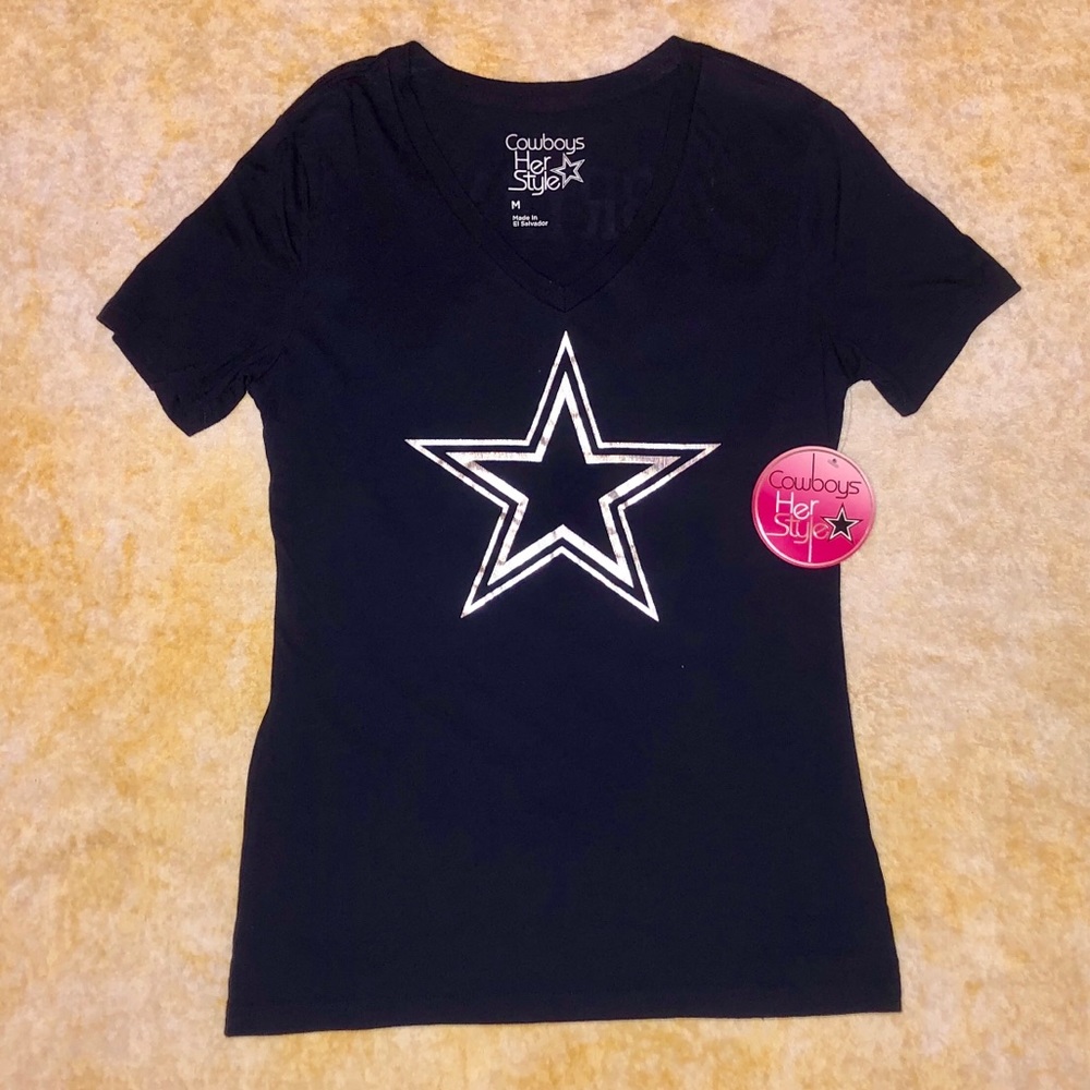 Dallas Cowboys Football V Neck Blue Bryant Shirt